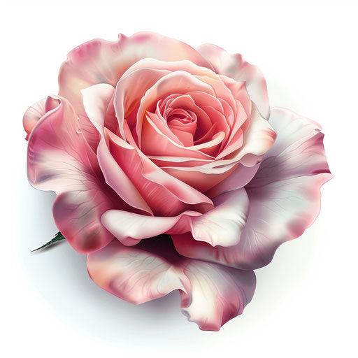 Realistic rose clipart on flat white background
