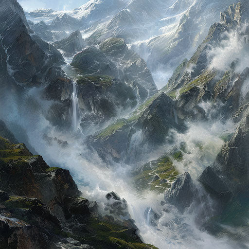 Hallasan with mist and fog in the valley