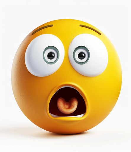 Shocked emoji with wide open eyes and mouth