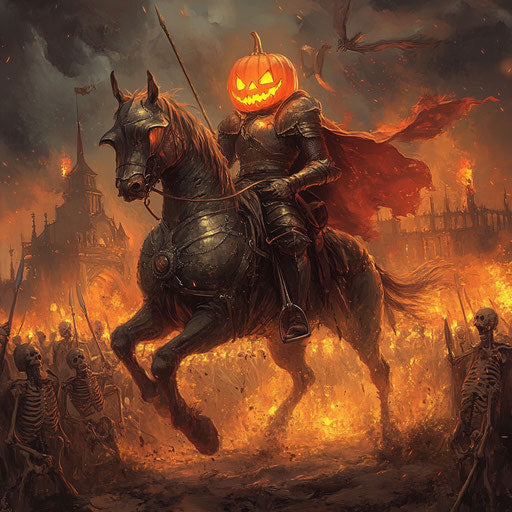 Vintage Headless Horseman Halloween Poster Design