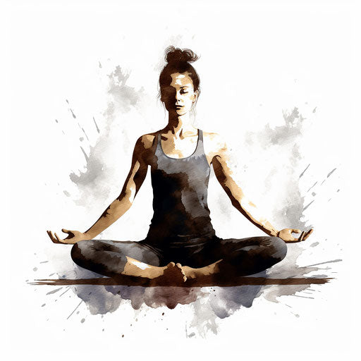 Yoga clipart in the style of Chiaroscuro Art, on a white background