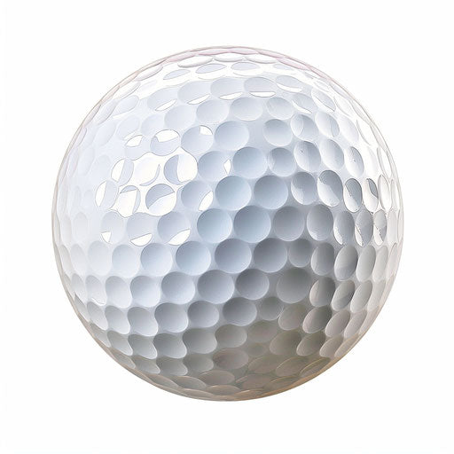 Realistic golf ball clip art on flat white background