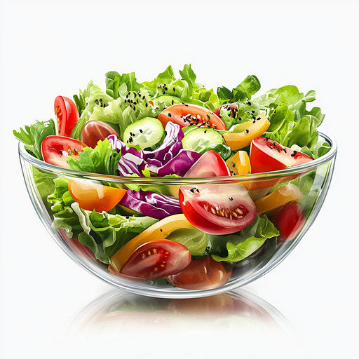 Realistic depiction of a salad bowl, high resolution, no background, isolated