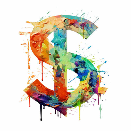 Dollar sign in Impressionistic Art style