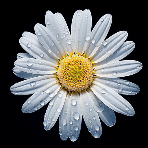 White daisy in feminine style on white background
