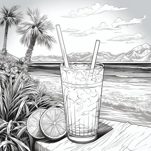 Kids beach drawing, captivating precise topography