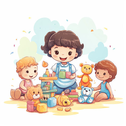 Preschool clipart in Pastel Colors Art style