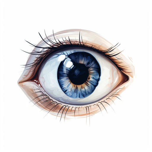 Eyeball clipart in Oil painting style, on white background