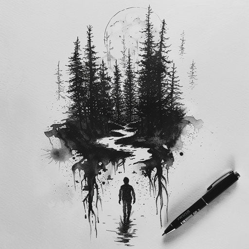 Soul journey through mystical forest