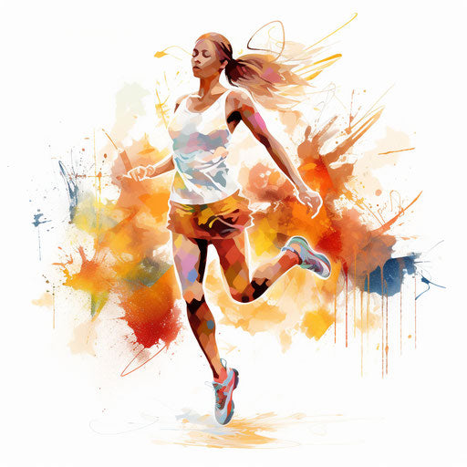 Exercise clipart in the style of Impressionistic Art