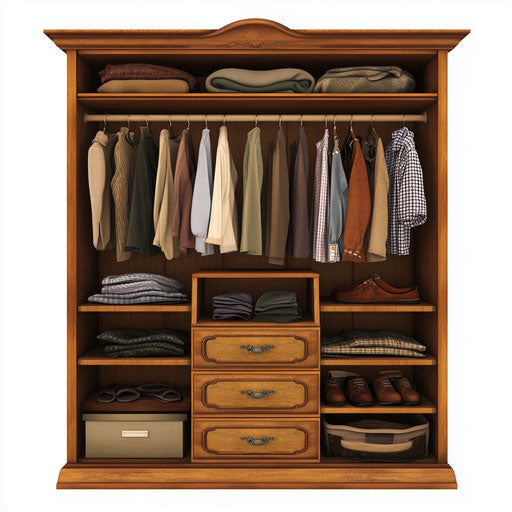 Photo-realistic clipart of a Wardrobe, high resolution