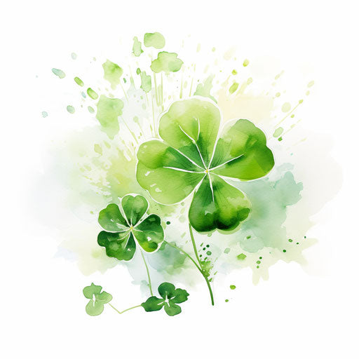 Four leaf clover in Impressionistic Art style