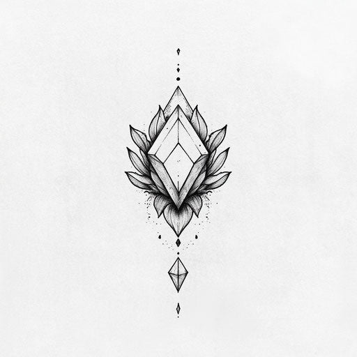 Small cute tattoo, diamond shape clipart style