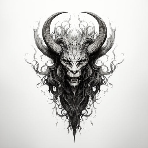 Witchy goat head tattoo