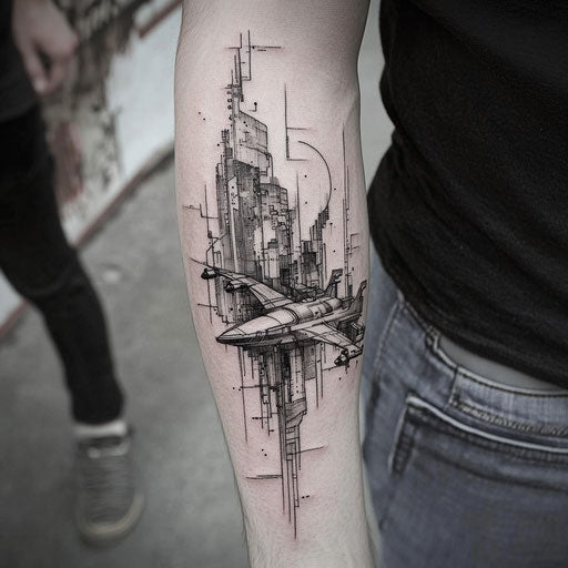 Stylish flat tattoo sketch for cool forearm tattoos