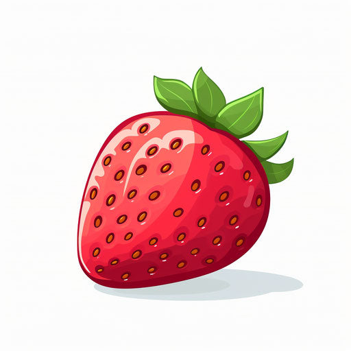 Minimalist-style strawberry clipart, on white background