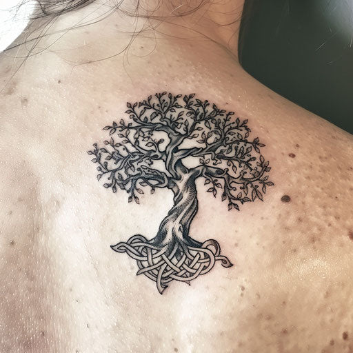 Irish fairy tree with Celtic symbols