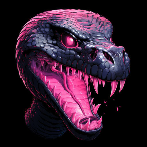 Vector illustration of cobra snake head, light pink and light black style