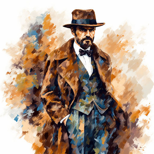 Coat illustration in the style of Impressionistic Art