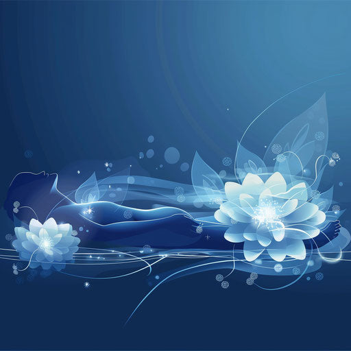 Realistic massage bloom on a flat indigo background