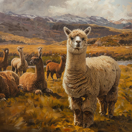 An alpaca guarding its herd, testament to its protective instincts and leadership