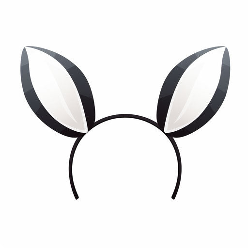 Minimalist bunny ears clipart on white background
