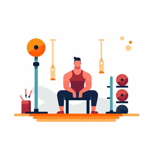 Minimalist style training clipart, on white background