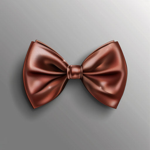 Realistic bow tie on random flat background, metallic sheen