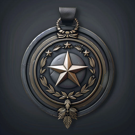 Realistic medal on dark background accentuating dramatic contrast