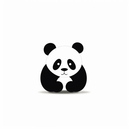 Minimalist panda on white background