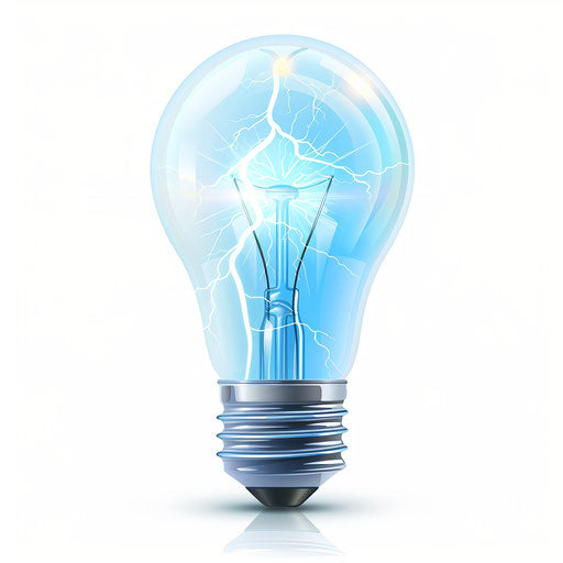 Realistic electricity illustration on white background