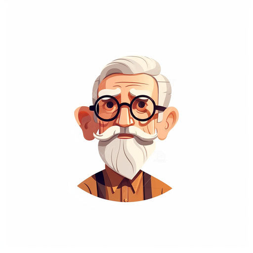 Grandpa clipart in Minimalist style, on a white background