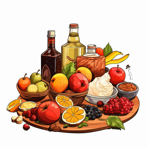 Chiaroscuro Art of Nutrition on White Background