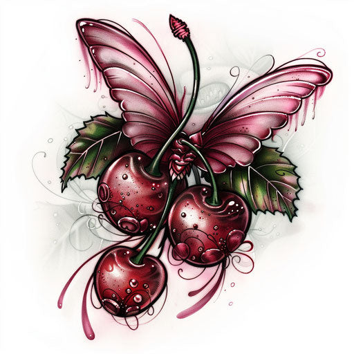 Cherry Tattoo Sketch Collection