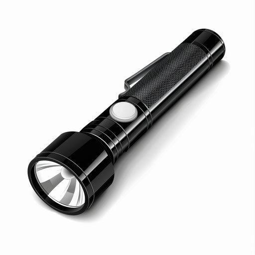Photo realistic flashlight clipart on white background