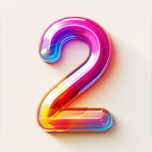 Number 2 clipart in a photo realistic style on white background