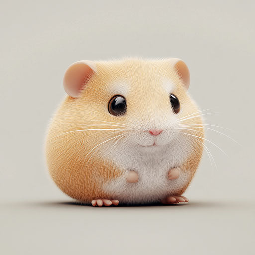 3D hamster on flat white background