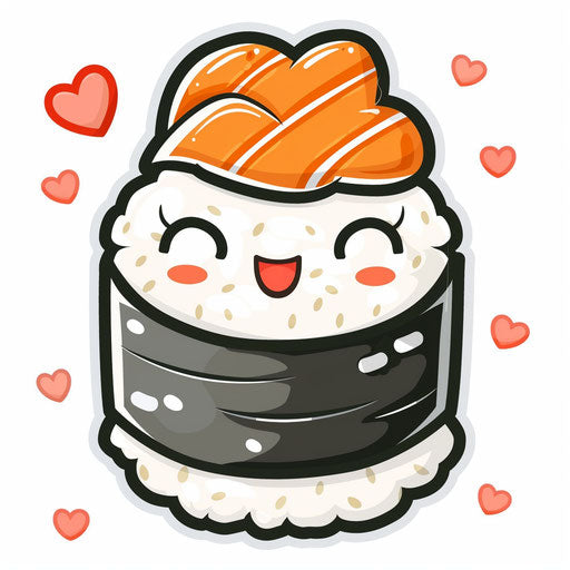 Delicious salmon sushi in a minimalist style