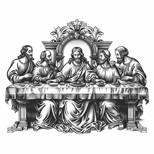 The Last Supper in crisp clipart style with modern aesthetics