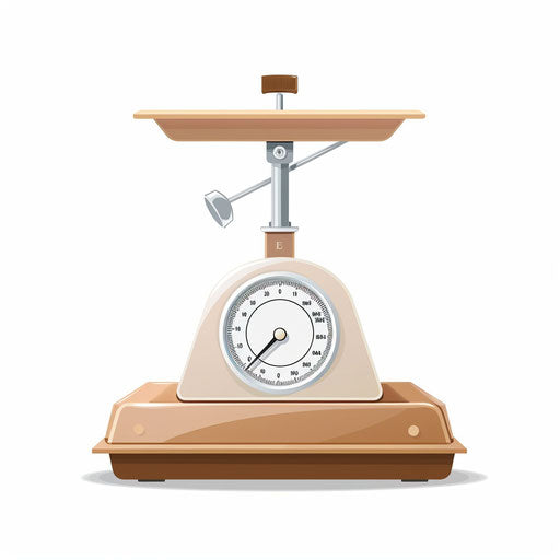 Realistic scale illustration on flat white background