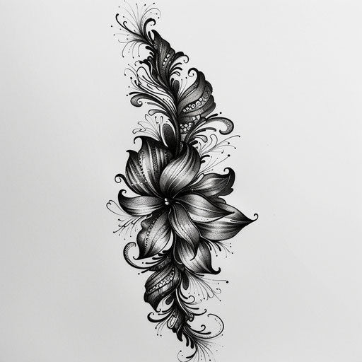 Modern and minimalist lace tattoo sketch design