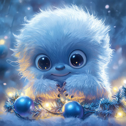 Baby Yeti's First Christmas: Innocent Chaos with Decorations