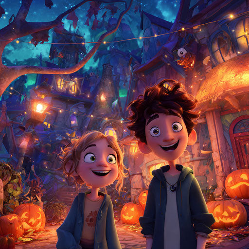 Whimsical Halloween Adventure in a Dreamy Setting