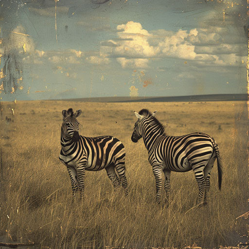 Zebras in a peaceful natural setting, calm and serene