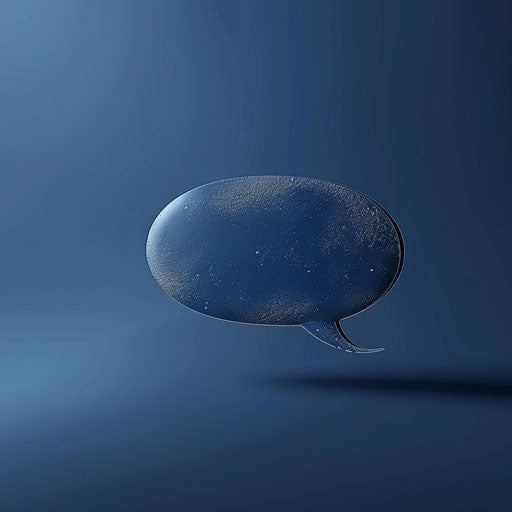 Realistic speech bubble on flat indigo background