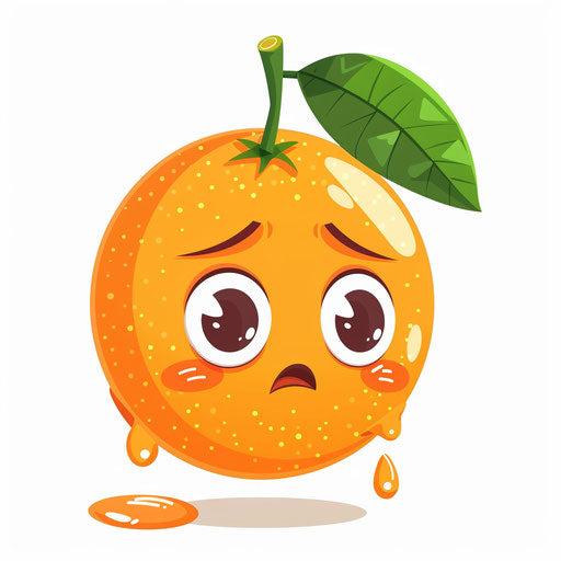 Orange cries in clip art style, transparent background