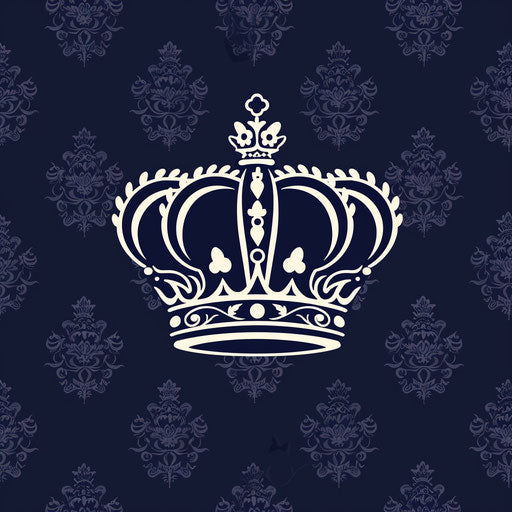Crown logo in navy and white on luxurious background