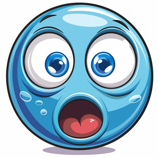 Surprised blue sphere