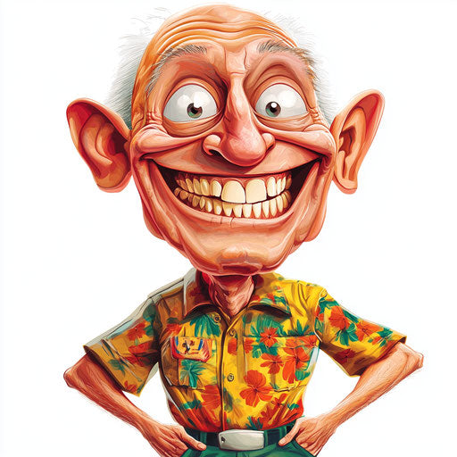 Humorous caricature of a retirement with human characteristics