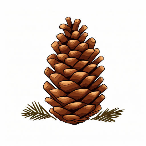 Pinecone clipart in Minimalist style, on white background